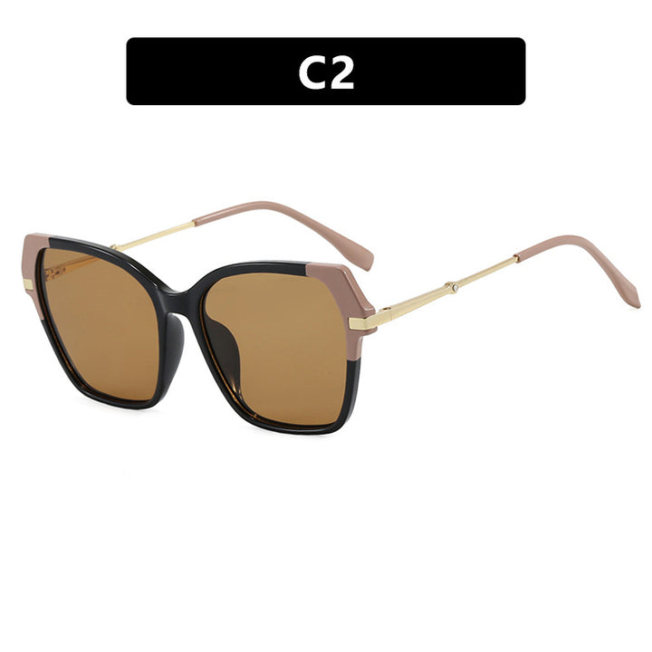 Women's square sunglasses with elegant metal frame and protective UV filter Skanto