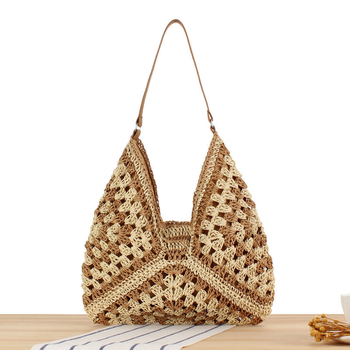 Shoulder Bag with Hand-Knotted Pattern and Leather Details Skanto
