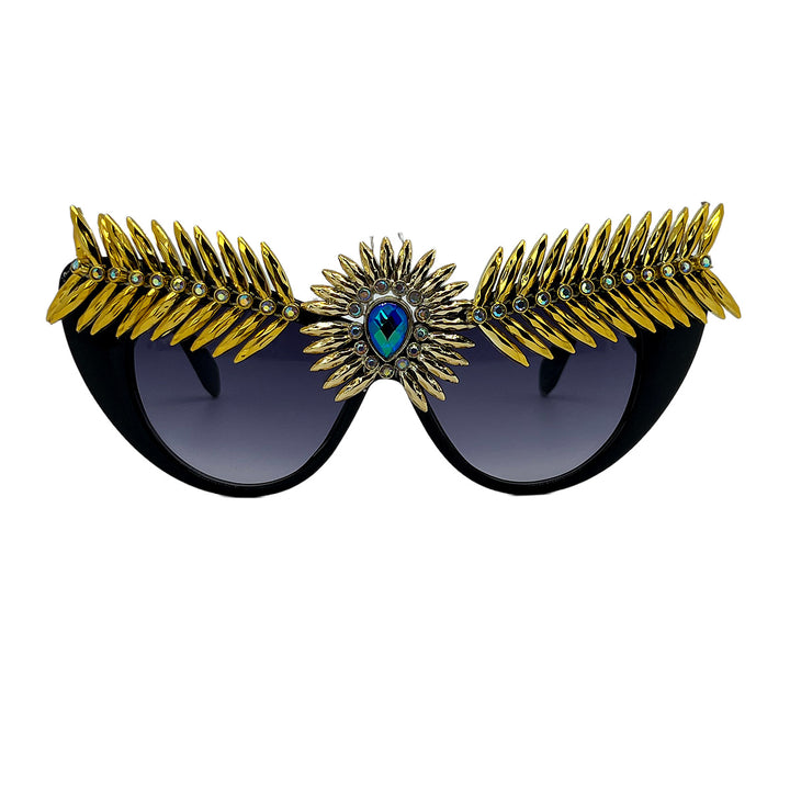 Damer ekstravagant statement solbrille med unik smykkearkitektur Skanto