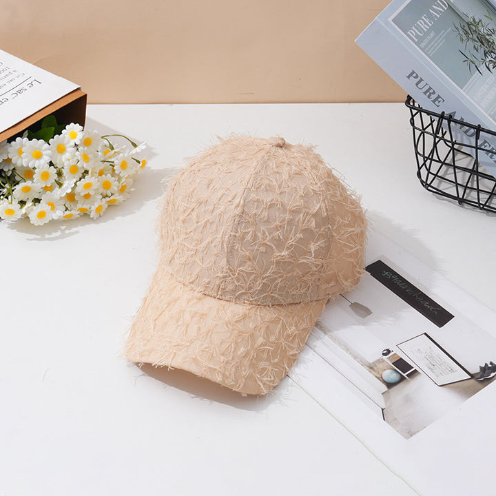 Kvinnebrodert teksturert baseballcap Skanto
