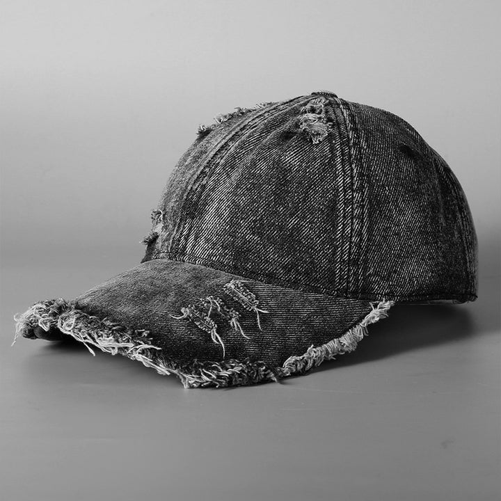 Herre Slitt Vintage Denim Baseball Cap Skanto