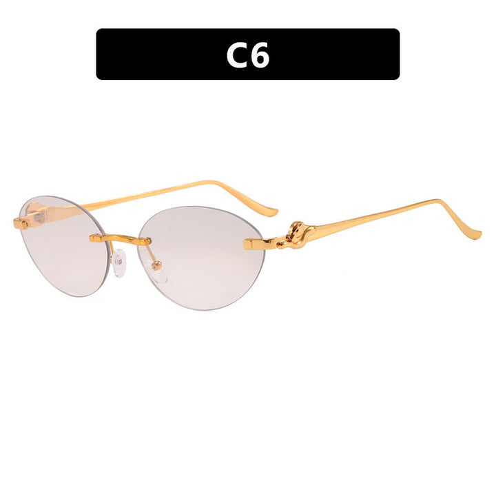 Women's round sunglasses with elegant, semi-transparent frame and stylish details Skanto