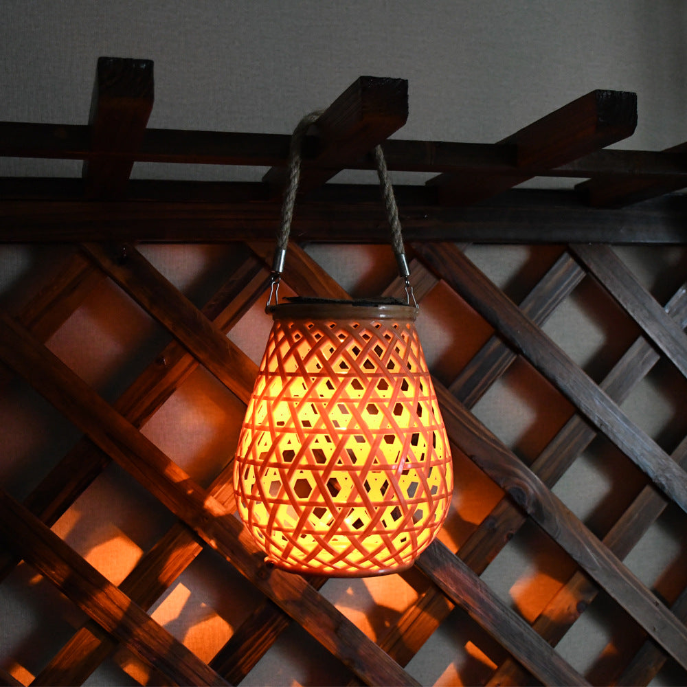 Dekorativ vevd lantern med tauhåndtak Skanto