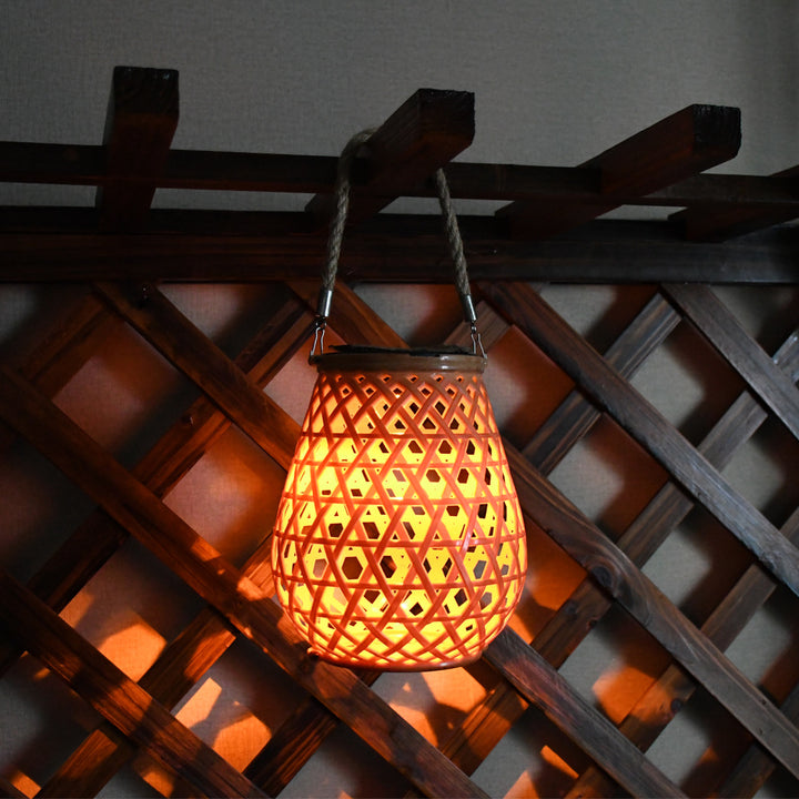Dekorativ vevd lantern med tauhåndtak Skanto