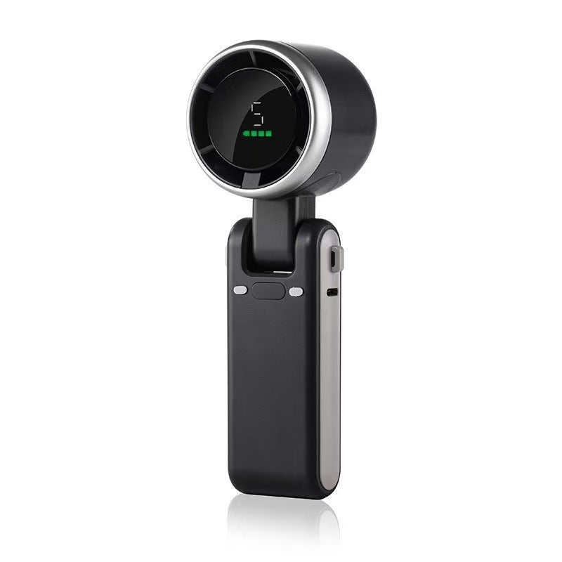Unisex nan kompakt sammenleggbar håndvifte med digitalt batteristatusdisplay og svingbart neigekraft Skanto