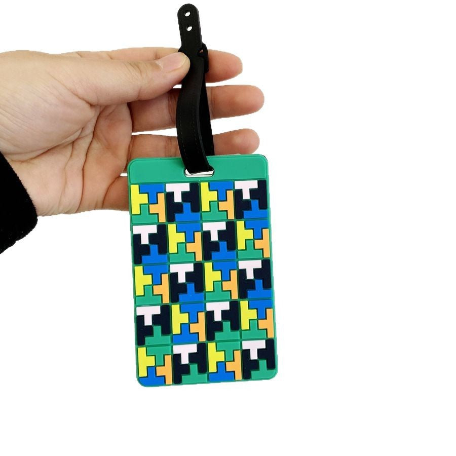 Vibrant Puzzle Pattern Bagasjelapp Skanto