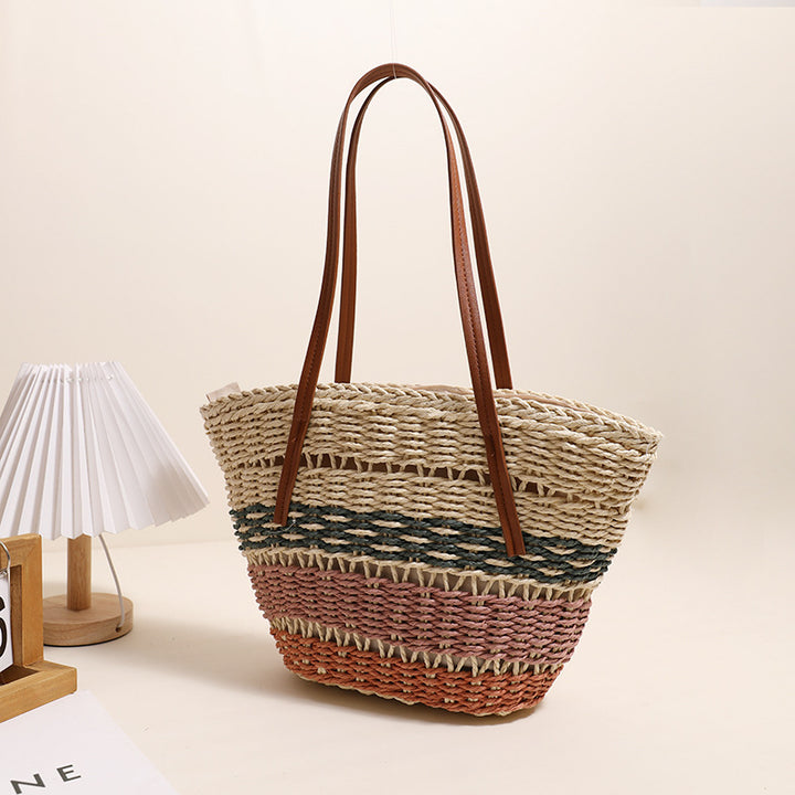 Stylish basket bag with strong leather handles Skanto