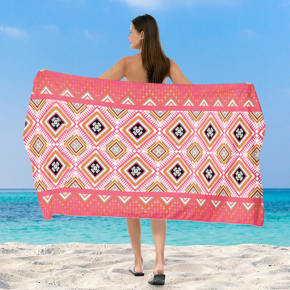 Strandteppe med eksklusiv geometrisk tribal-design Skanto