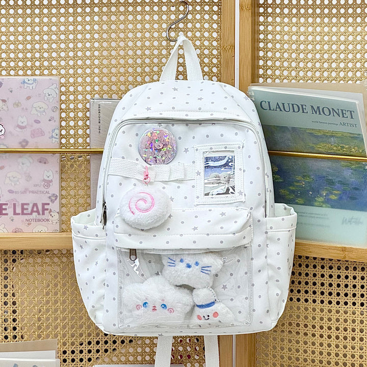 Grafisk Trykk Transparent Lomme Skole Rygsekk