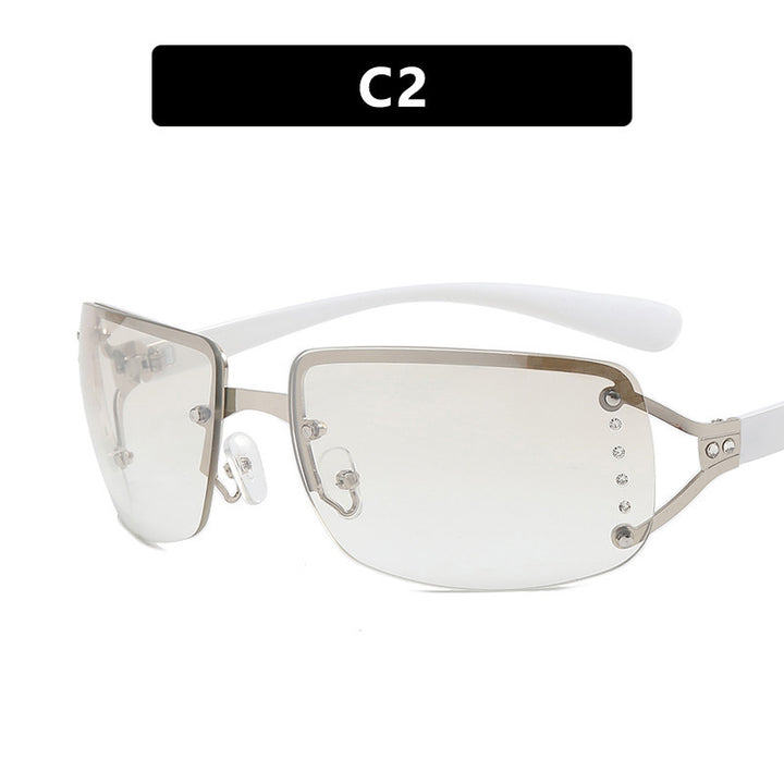Dame futuristisk, slank Shield-solbrille Skanto