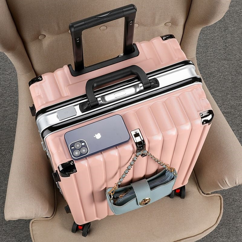 Hardplasttrolley med integrert USB-ladeport og multifunksjonell lagring Skanto