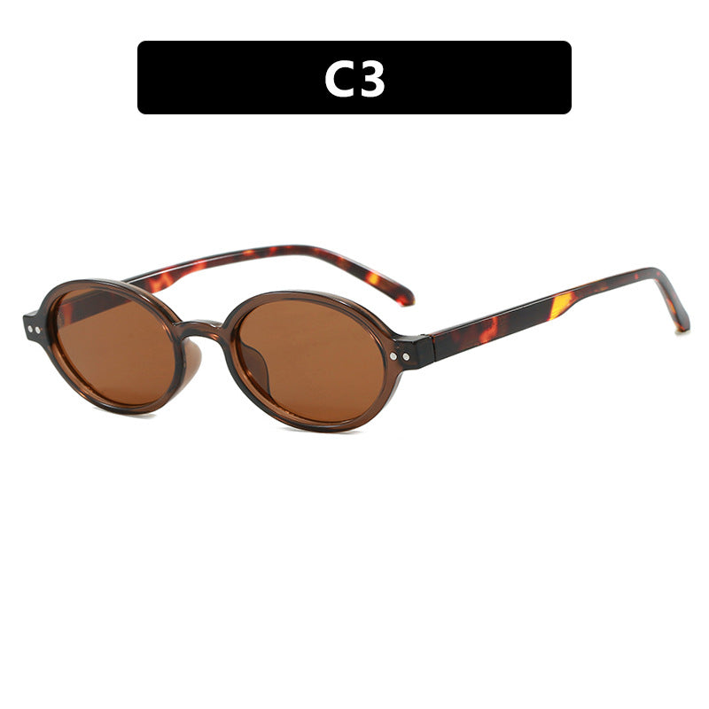 Women's modern oval sunglasses with unusual frame Skanto
