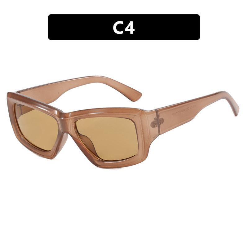 Women's trendy square sunglasses with transparent frame and comfortable lenses Skanto