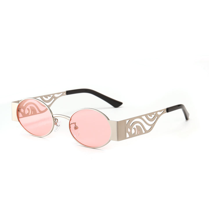 Dame moteriktig rund solbrille med eksepsjonelt design Skanto