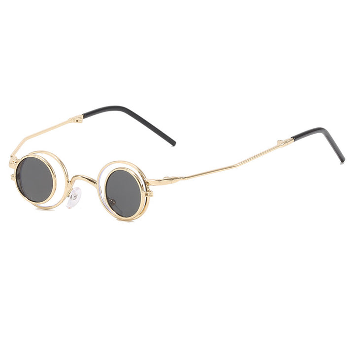 Dame Moderne runde solbriller med elegant metallramme Skanto