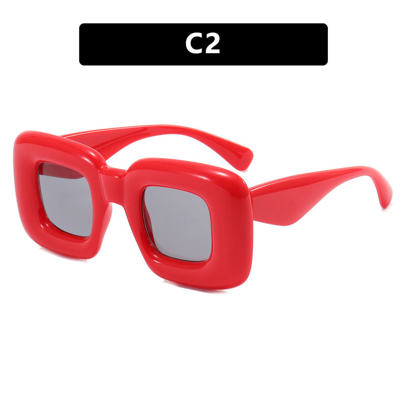 Women's rectangular sunglasses with wide frame and protective UV filter Skanto