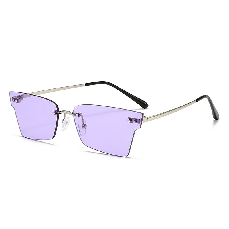 Dame trendy geometrisk solbrille med ultralett ramme Skanto