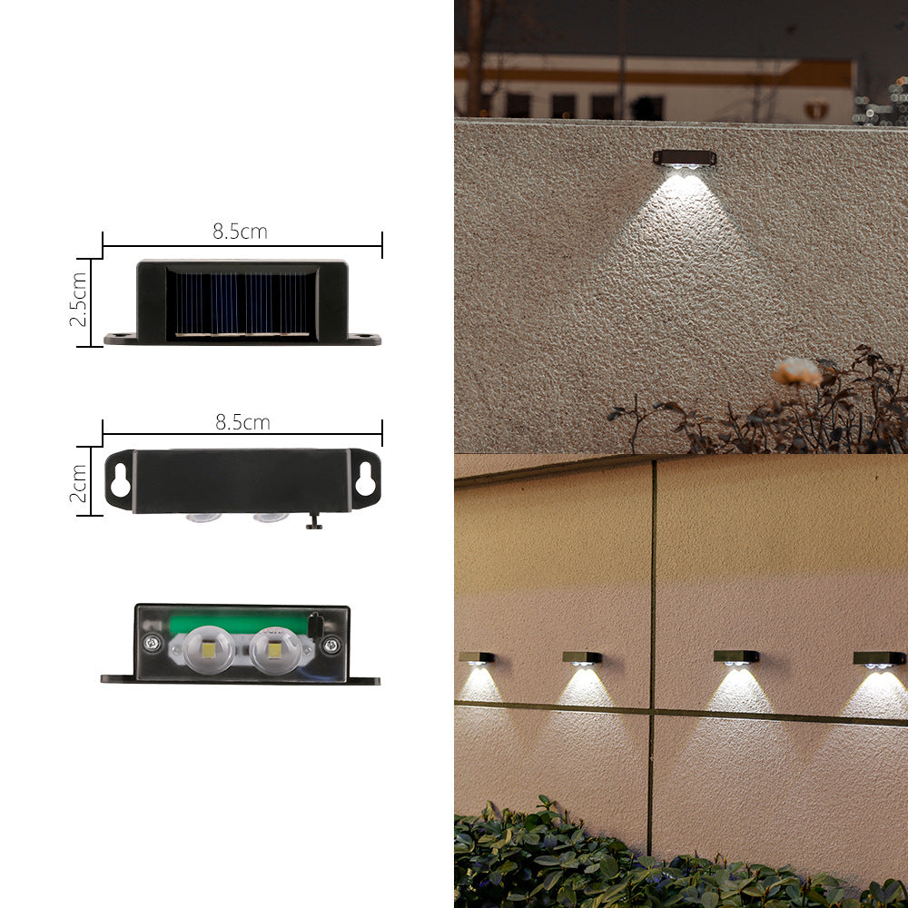 Kompakt solardrevet bevegelsessensor LED vegglampe for utendørs trapper og gjerder Skanto