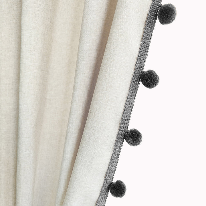 Teksturerte Pom Pom Trim Dusjforheng Skanto