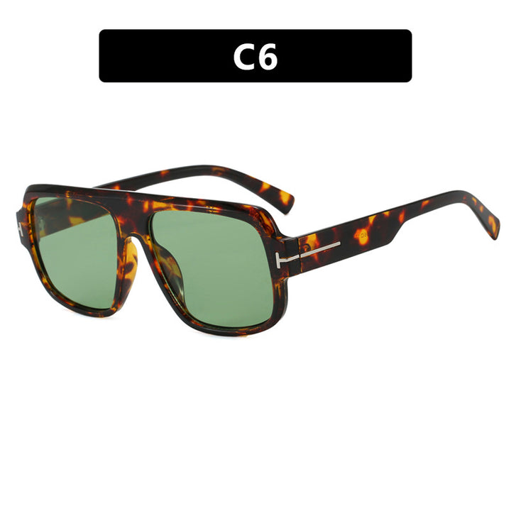 Women's fashionable square sunglasses with trendy tortoise pattern Skanto