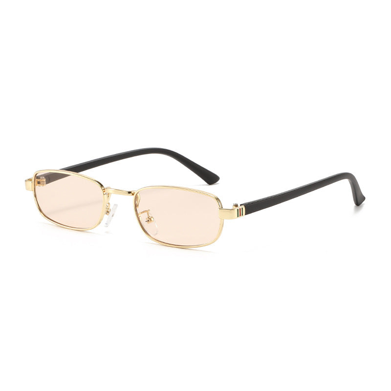 Women's elegant rectangular sunglasses with fine metal frame Skanto