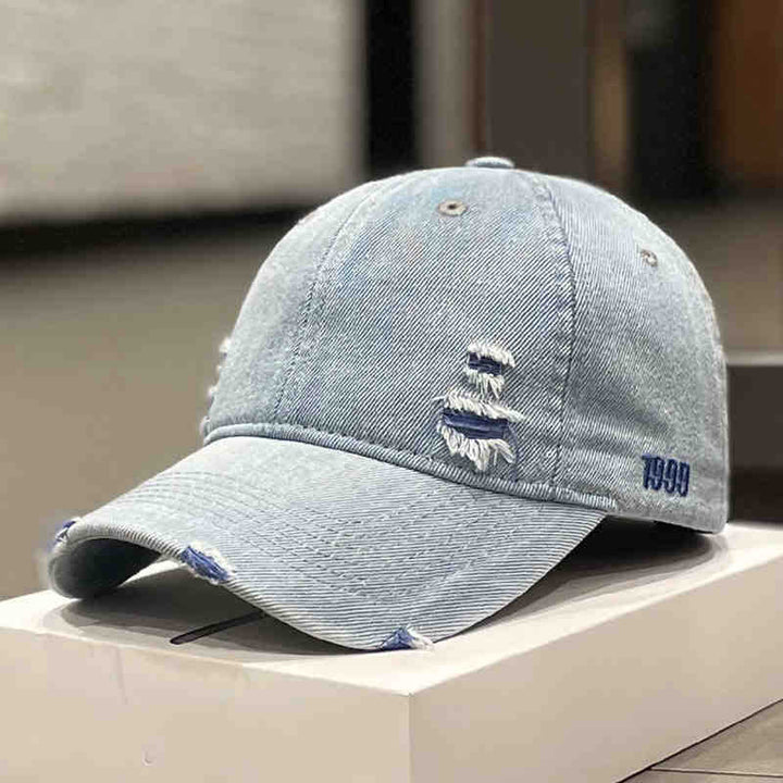 Unisex Slittet Denim Baseball Caps Skanto