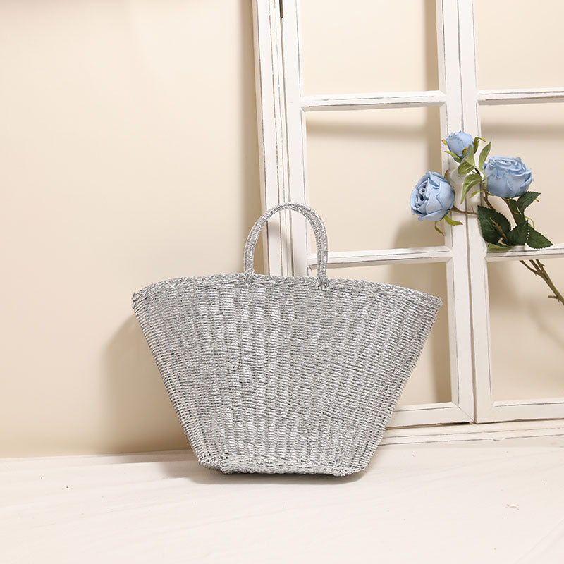 Elegant Woven Basket Bag with Sturdy Handles Skanto
