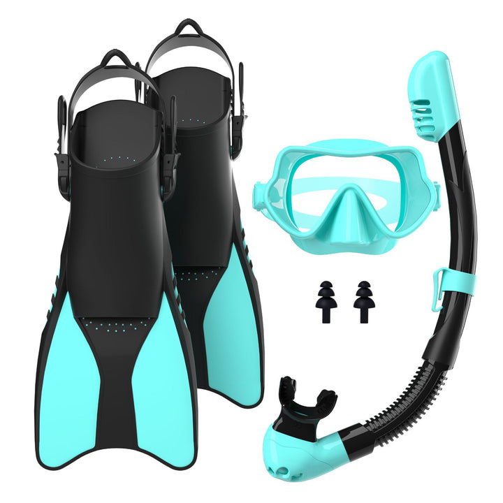 Snorkelsett med høykvalitets svømmerfinner og ergonomisk dykkemaske Skanto