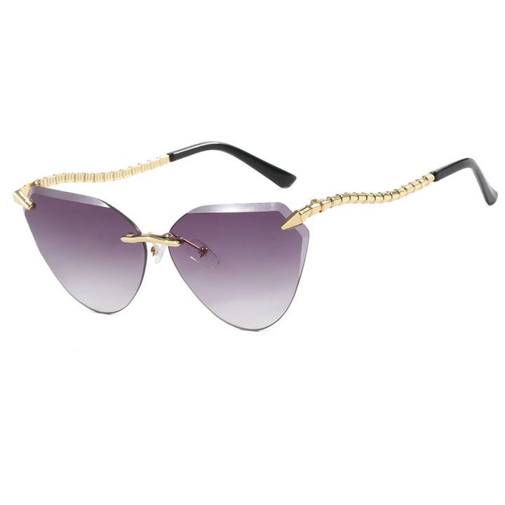 Women's Cat-Eye Sunglasses with Unique Gold Frame Design and Protective Lenses Skanto