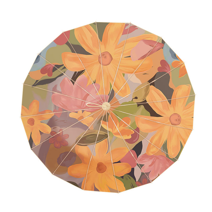 Dame parasoll i blomsterdesign Skanto