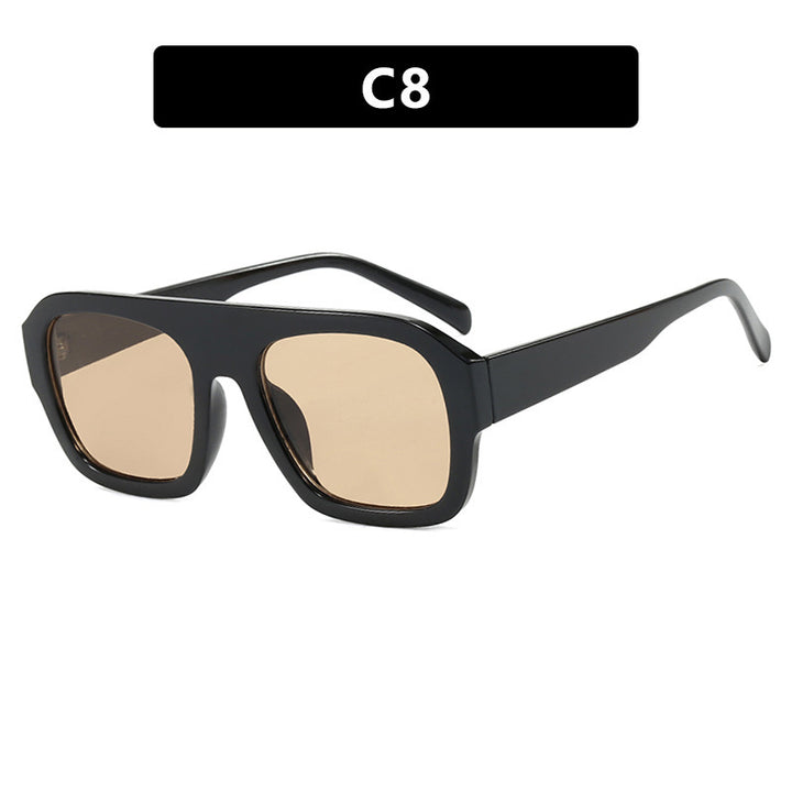 Dame oversized solbrille med markant rektangulært ramme Skanto