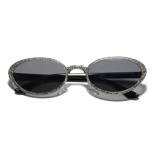 Dame Glamourøs solbrille med glitrende rammedekorasjon Skanto