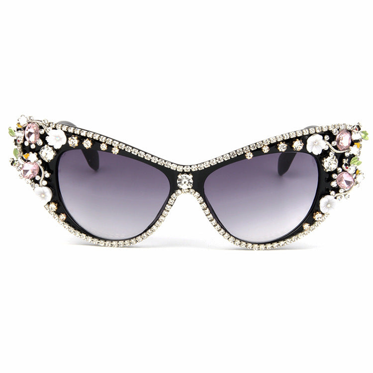 Dame Design-solbrille med glitrende krystallbesettelse Skanto
