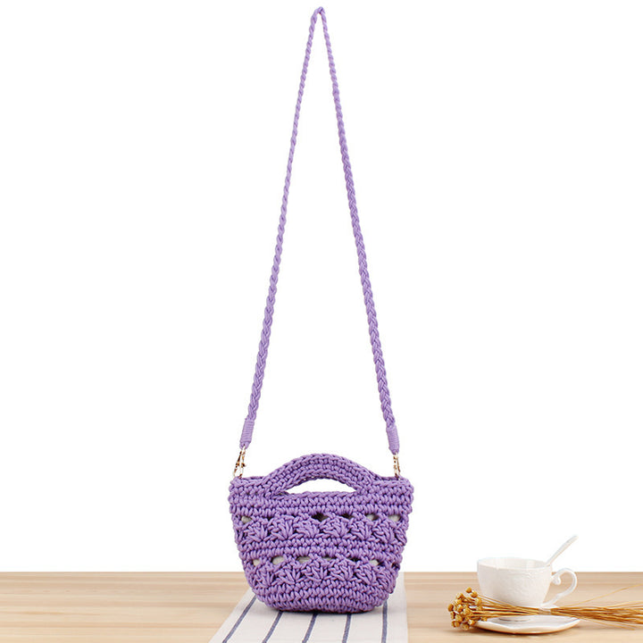 Lekker Makramee Crossbody Bag med Flettet Håndtak Skanto