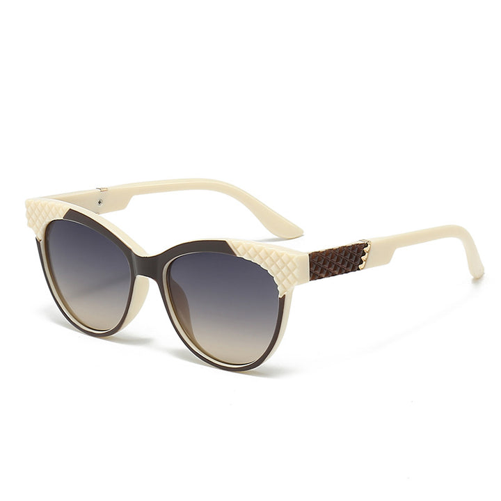 Dame Cat-Eye Solbriller med strukturert ramme og UV-beskyttelse Skanto