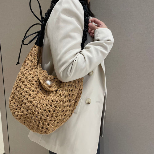 Håndknutet allsidig veske med elegant perlepynt Skanto