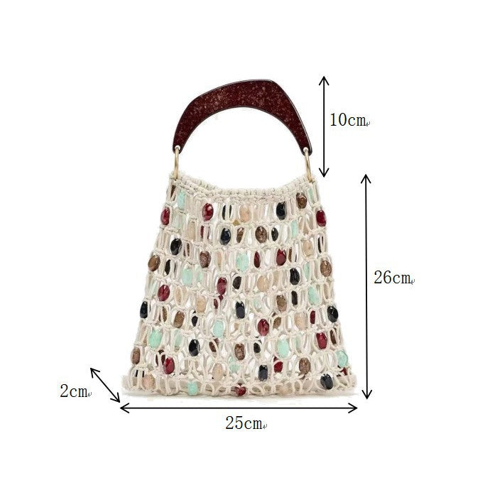 Eksklusiv Makramee-veske med smykkedetaljer Skanto