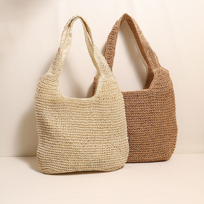 Spacious and Handmade Raffia Tote Bag with Comfortable Shoulder Strap Skanto