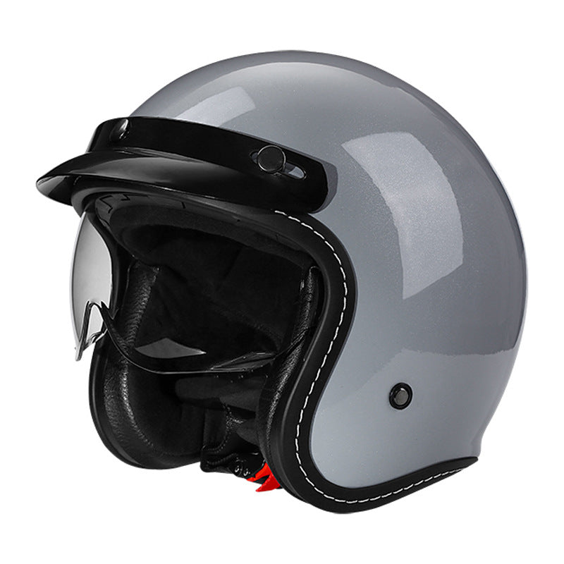 WoVintage Åpen-Face Motorsykkelhjelm Skanto