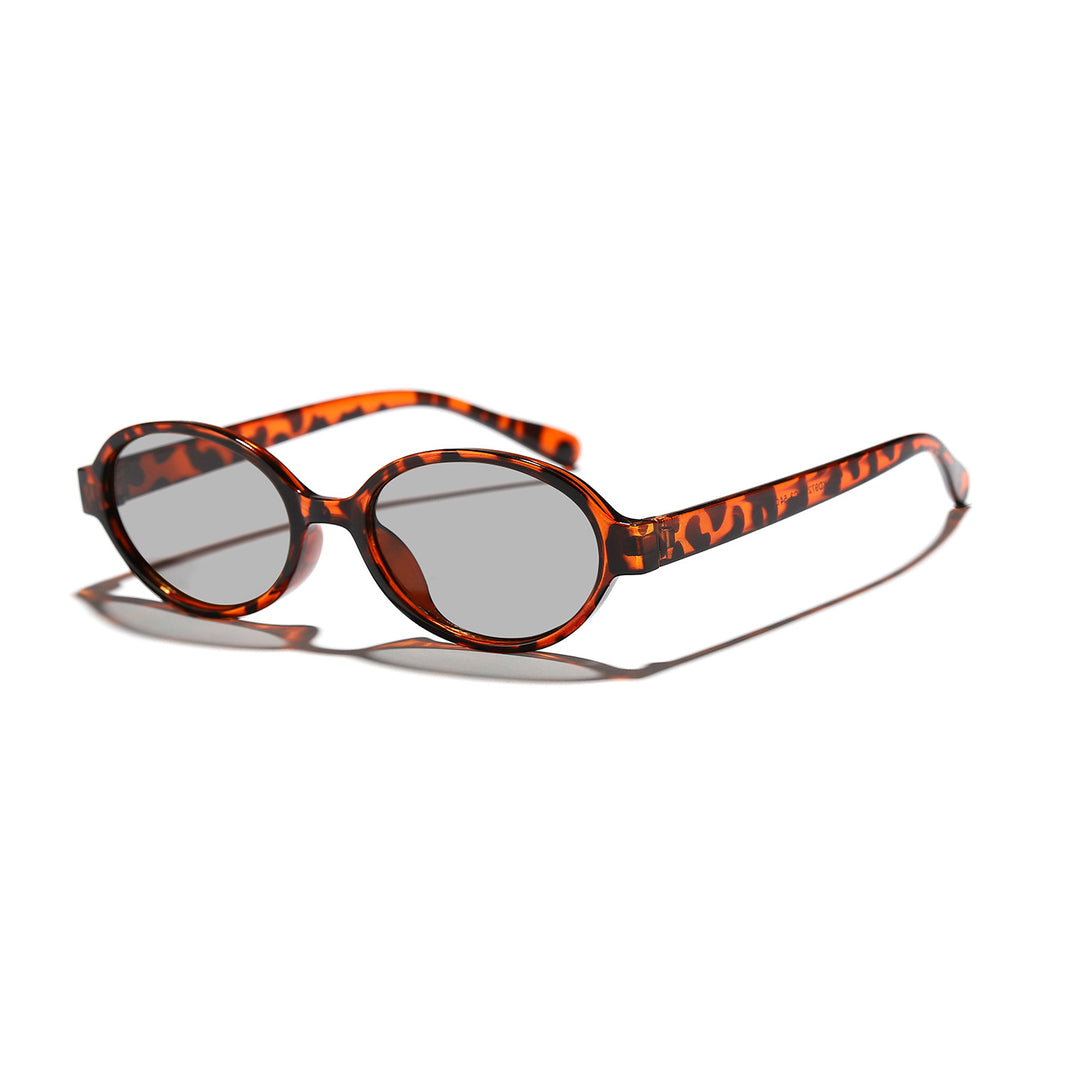 Dame moterik oval solbrille med dyremønster Skanto