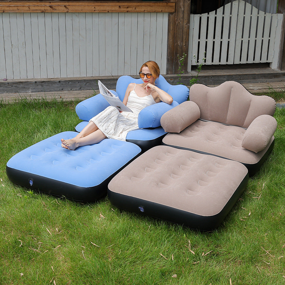 Kvinner Oppblåsbar Avslapningslounge med Ergonomisk Nakke- og Ryggstøtte Skanto