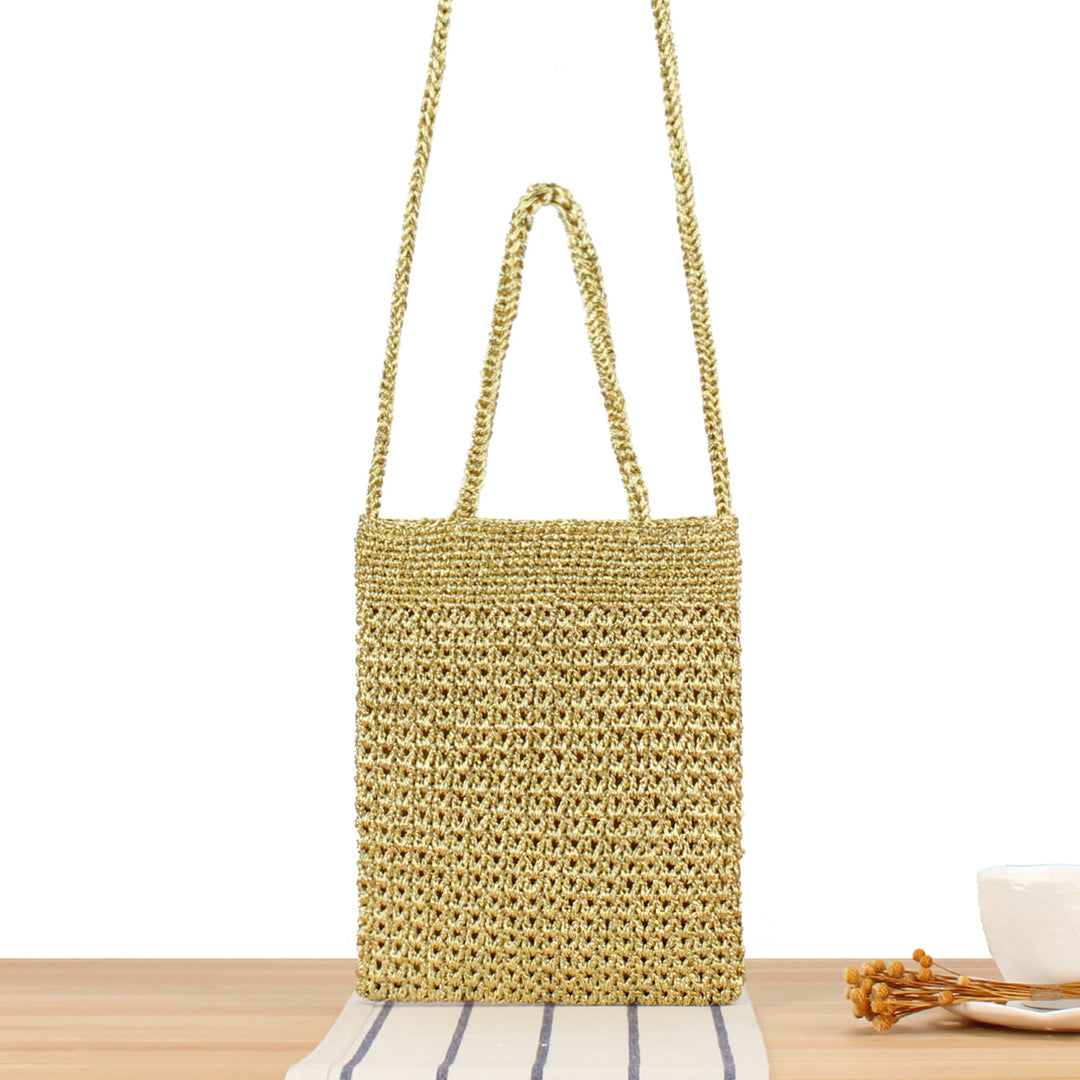 Shoulder Bags in Hand-Knotted Natural Material with Fine Texture Skanto