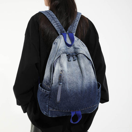 Casual Denim Vask Skole Ryggsekk Skanto