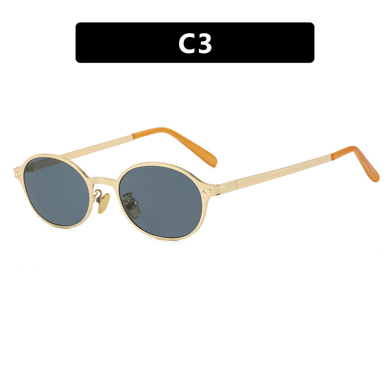 Women's round glasses with filigree metal frame and comfortable nose pads Skanto