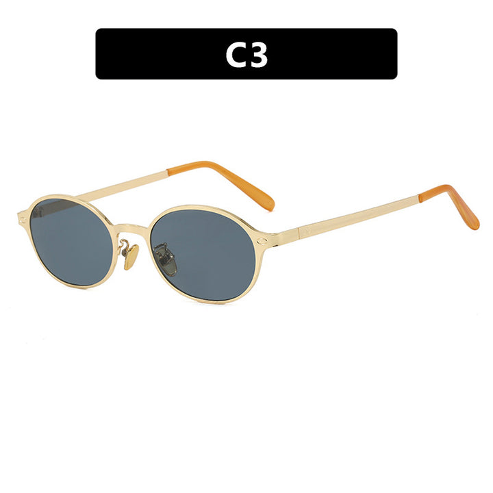 Women's round glasses with filigree metal frame and comfortable nose pads Skanto