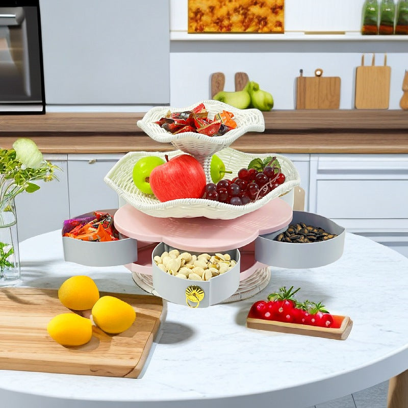 Dame Etagere laget av flettet materiale Skanto