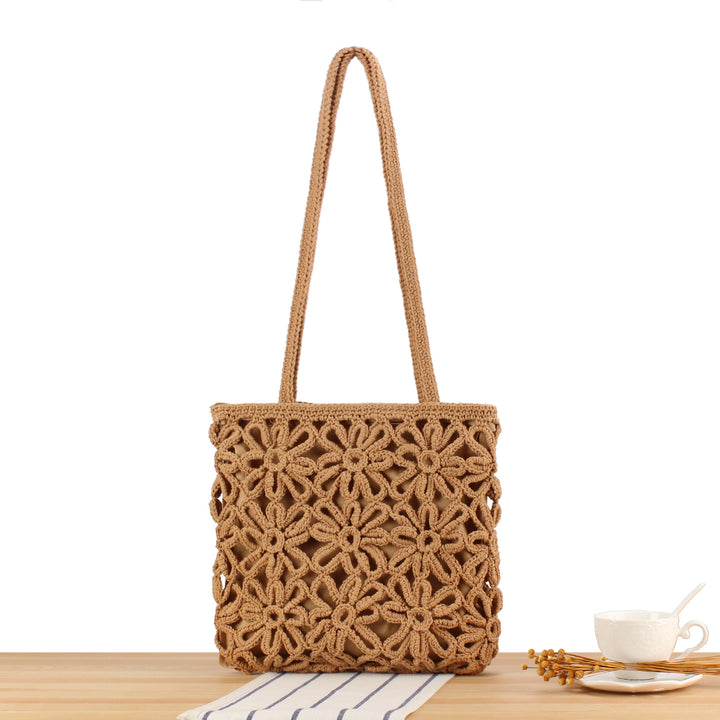 Macrame handbag with floral details Skanto