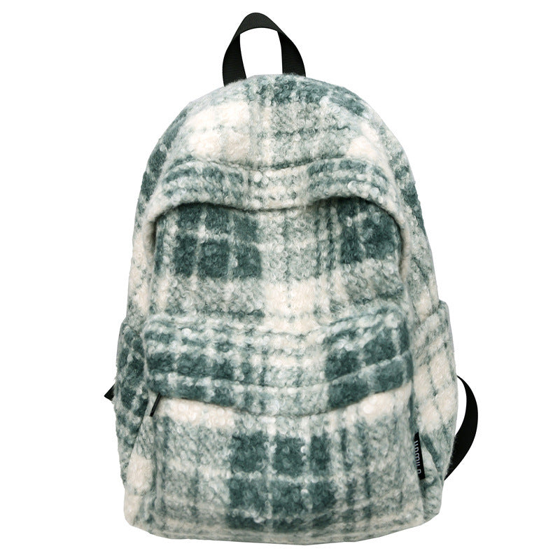 Kosefleece Rutete Skolesekk Skanto