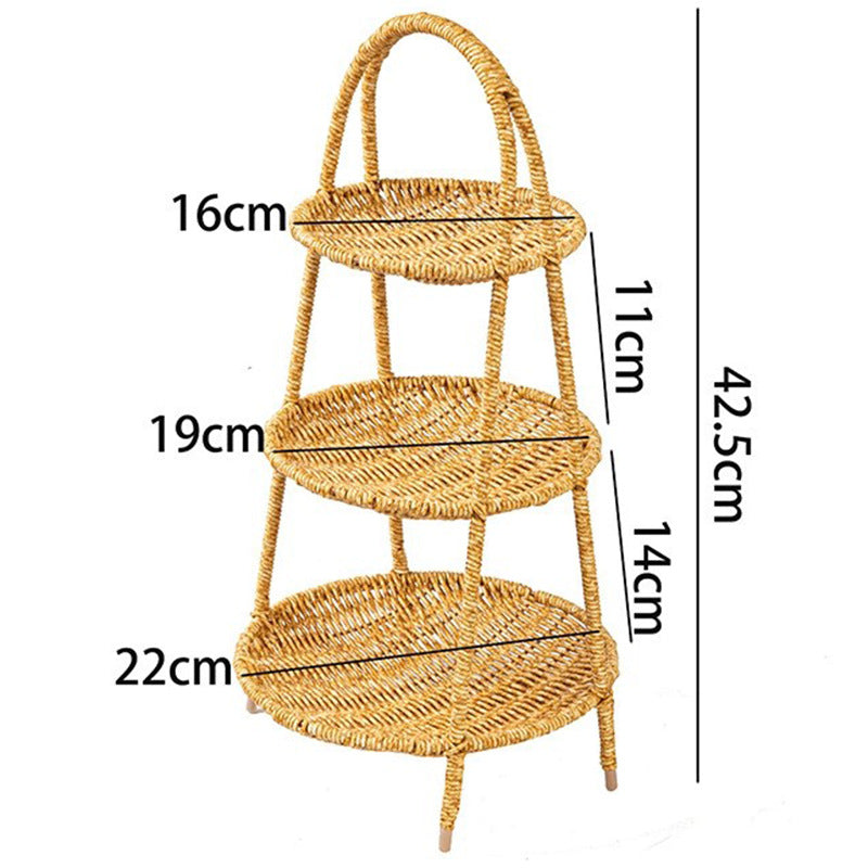 Dame Håndlaget oppbevaringskurv med rundt design Skanto