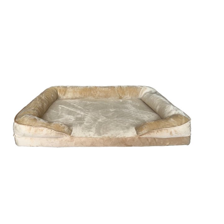 Plush ortopedisk hundeseng med støttende sidevegger